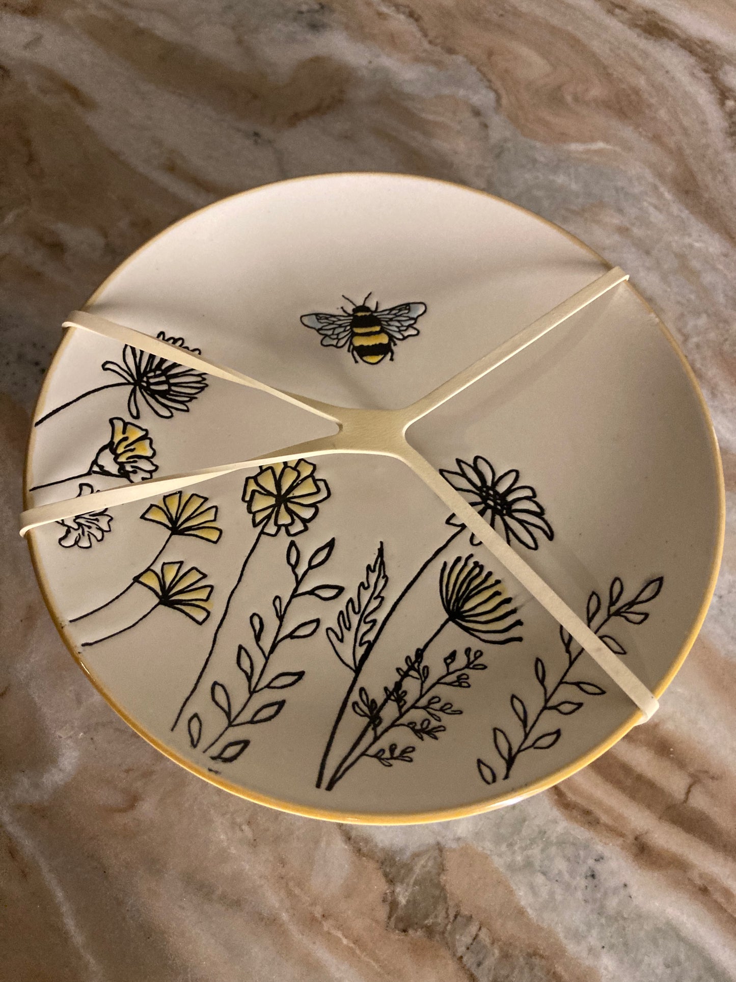 Plato cerámica de abeja