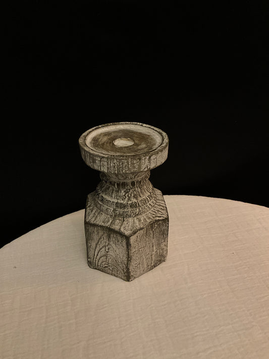 Porta vela madera rústica