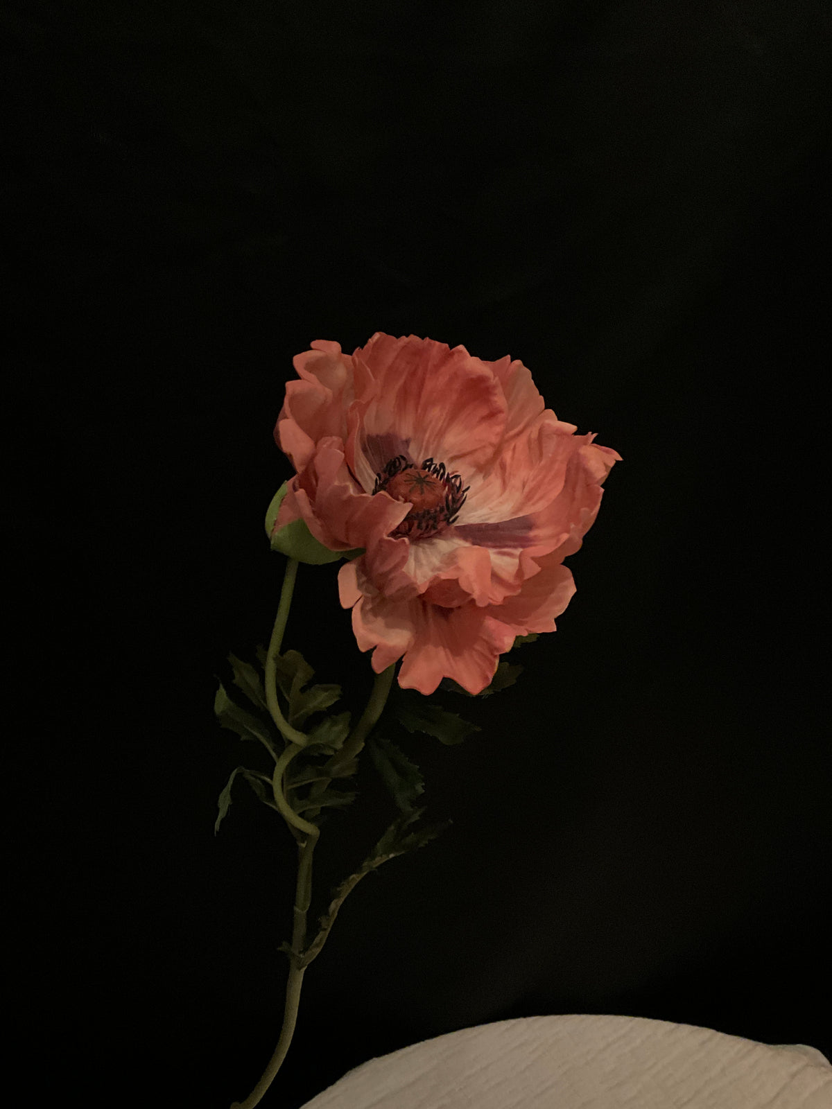 Flor artificial amapola rosada