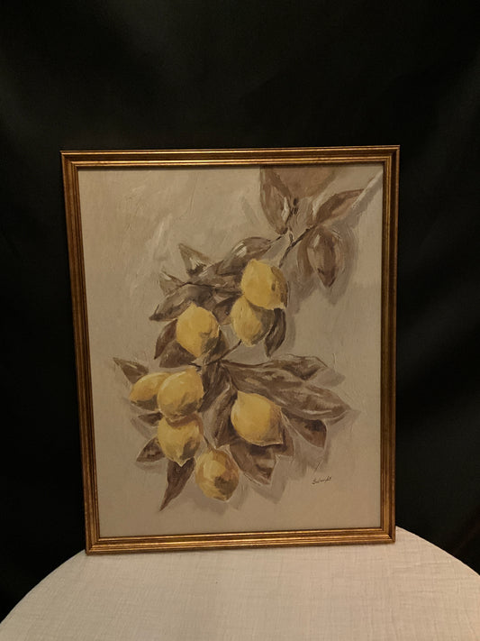 Cuadro de pintura de limones